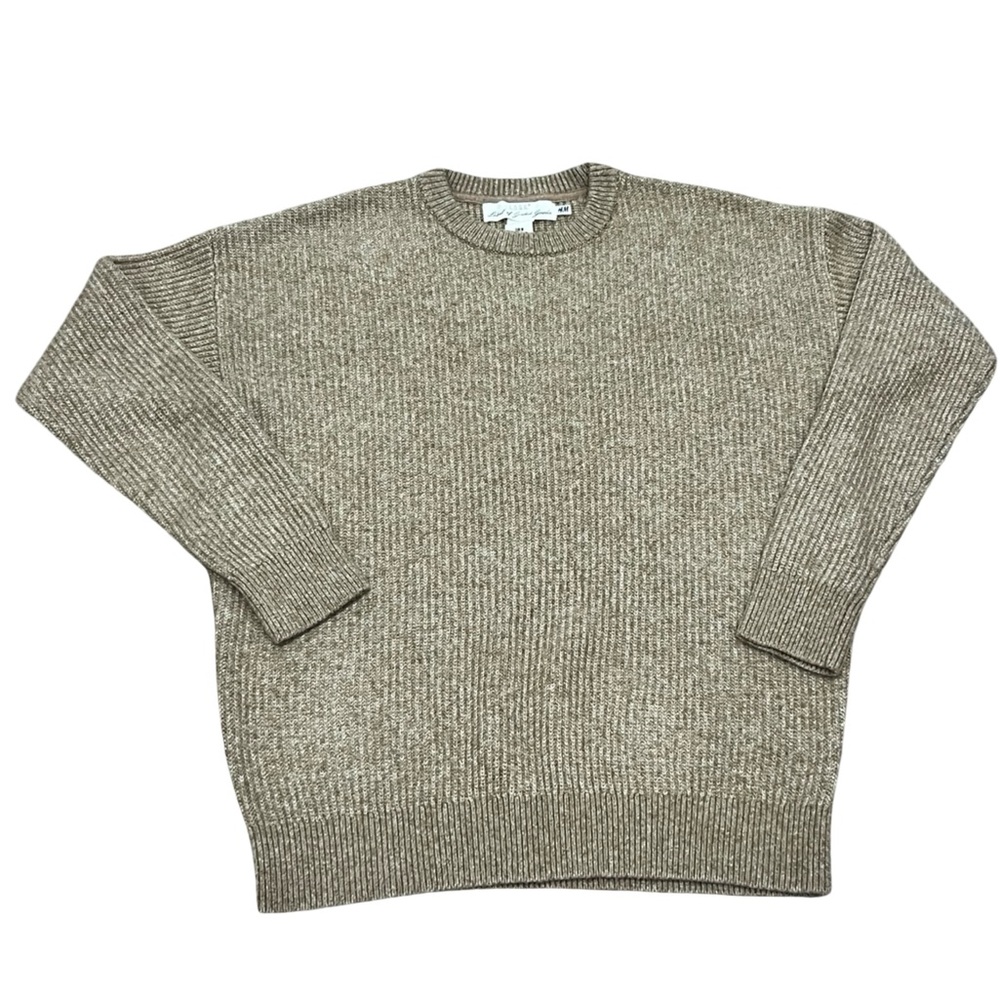 H&M Crewneck Pull Over JumperKnit Sweater In Tan Preppy Old Money Fisherman - Picture 2 of 8